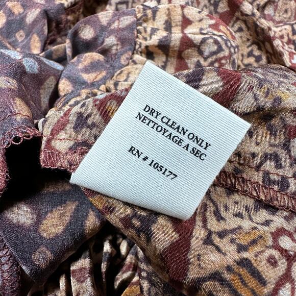 Ulla Johnson NWT Hayana Mini Dress in Agate Brown Size 0 100% Silk Shibori - Picture 8 of 11